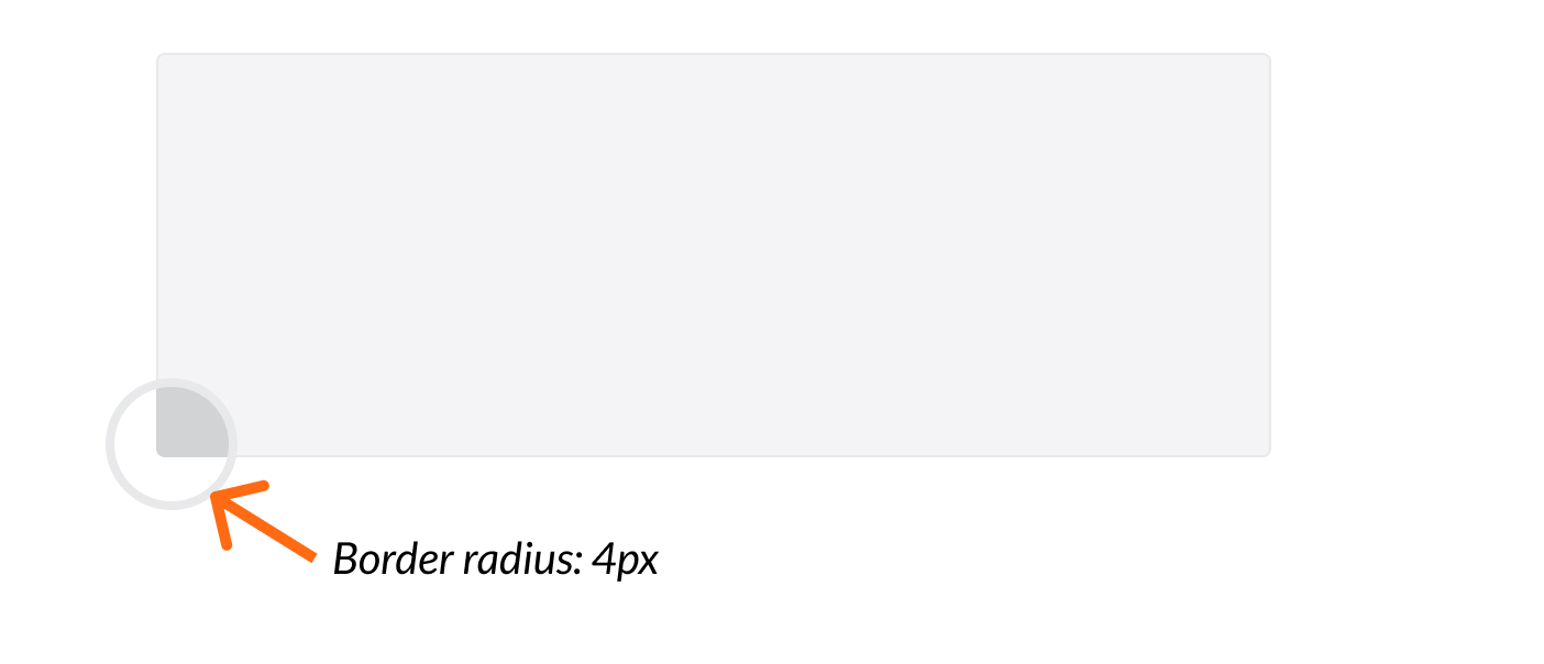 A diagram showing what a standard 4px border radius looks like